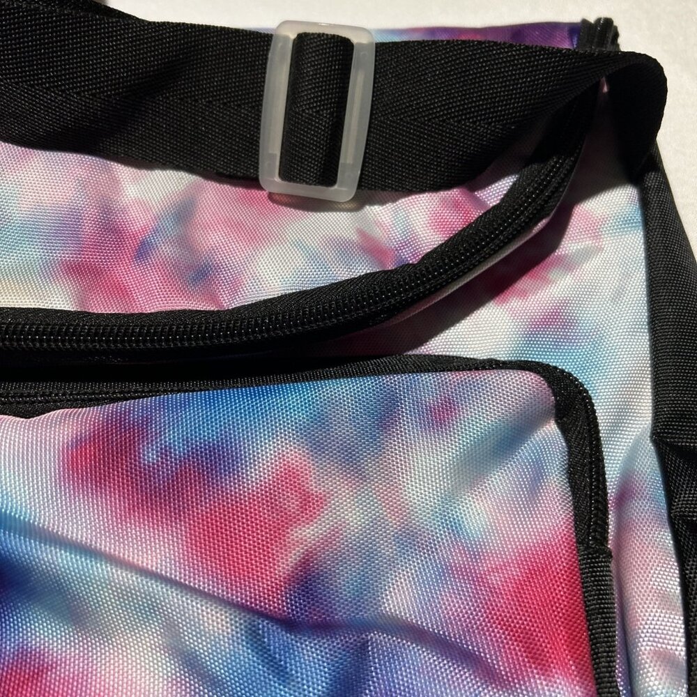 Puma Tie Dye Crossbody Messenger Bag Shoulder Bag Gym Pink Purple Blue School - Picture 3 of 9